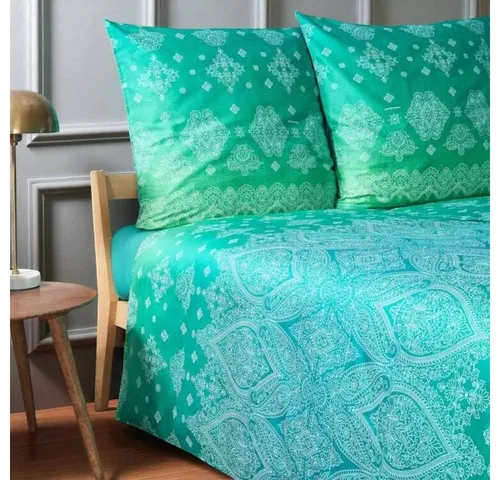 Bassetti Satin Bettwäsche KERALA, V1 Smaragd - Bettwäsche-Set aus 100% Baumwollsatin, mit elegantem Design und intensivem Farbenspiel. Pflegeleicht, waschbar bei 60°C und ideal für eine stilvolle Wohlfühloase.