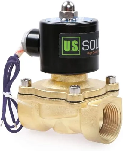U.S. Solid 1" G 12 V DC Messing Magnetventil Direktgesteuert für Wasser Luft Gas Öl NC Brass Solenoid Valve
