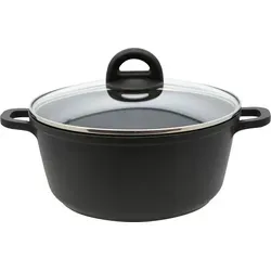 ELO Kochtopf mit Glasdeckel Black CK2 Ø 24cm - Hochwertiger Aluguss-Kochtopf mit kratzfester ELODUR® Select Antihaftversiegelung. Ideal für fettfreies Kochen, spülmaschinengeeignet und für alle Herdarten, inklusive Induktion.