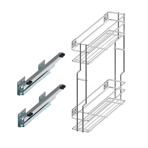 Prima-Online Auszugsunterschrank mit Softclose - Unterschrank mit Auszug, 15 cm breit, bietet sanftes Schließen und optimale Raumausnutzung in Ihrer Küche.