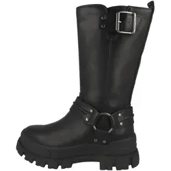Buffalo Damen Elegante Stiefel Aspha Biker Boot HI 1270123 Schwarz - Wanderschuhe mit atmungsaktivem Obermaterial und bequemer Memory Foam Innensohle für höchsten Tragekomfort bei Freizeitaktivitäten.