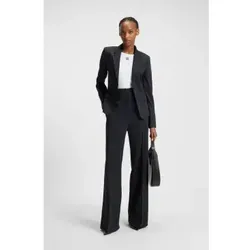 Himia Hochtaillierte Damen-Hose - Damen-Hosen aus 84% Polyester und 15% Wolle, mit elegantem Hook And Zip Closure, ideal für einen stilvollen Look.