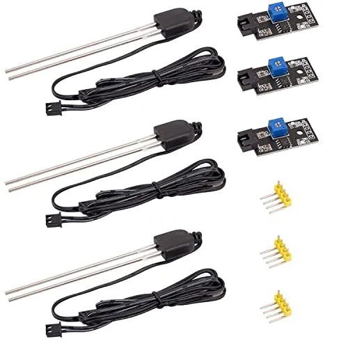 AZDelivery 3 x Bodenfeuchtesensor - Präzise Pflanzenfeuchtemessung für Arduino und Raspberry Pi - Bodenmessgeräte mit korrosionsbeständiger Sonde. Ideal für automatische Bewässerungssysteme, um Pflanzen optimal zu versorgen und den Feuchtigkeitsgehalt präzise zu überwachen.