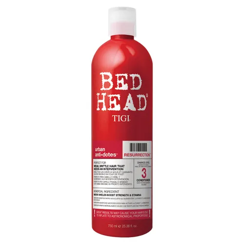 Tigi Bed Head Urban Antidotes Resurrection Conditioner 750 ml - Haarspülung für geschädigtes Haar, revitalisiert und stärkt mit 25% mehr Feuchtigkeit. Ideal für kraftloses, chemisch behandeltes Haar – für 3x stärkere und 12x weichere Ergebnisse!