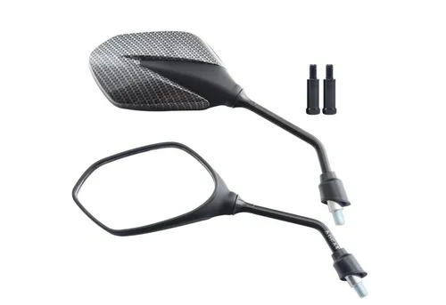 Area1 Motorradspiegel Motorroller Rückspiegel Set im Carbon-Look (inkl. 5 Adapter)
