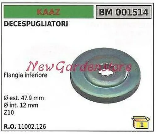 Flansch Unter Paar Konische Kaaz Freischneider 001514 - Hochwertiger Flansch für Freischneider von Kaaz, ideal zur Unterstützung der Gerätefunktionalität. Robust und langlebig für den professionellen Einsatz.