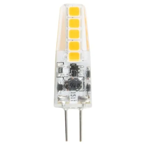 Heitronic 16211 LED G4 2W Warmweiß - Energiesparlampe mit 2W Leistung, ersetzt 20W, kompakte Größe (Ø 10mm x H 37mm) für vielseitige Anwendungen und angenehmes warmweißes Licht.