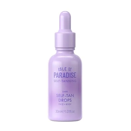 Isle Of Paradise - Selbstbräunungstropfen 2.0 Dark 30ml - Konzentrierte Selbstbräunungstropfen für Gesicht und Körper. Einfach mit Feuchtigkeitscreme mischen für eine natürliche Bräune. Mit feuchtigkeitsspendenden Inhaltsstoffen für einen strahlenden Teint.