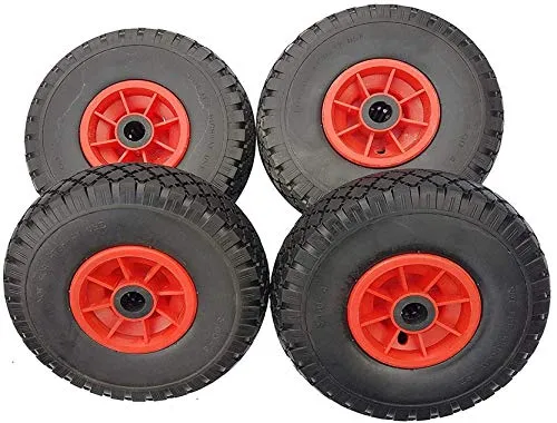 Frosal Ersatzrad - Pannensicheres PU Rad mit Nabe 25mm/75mm (4 St) - Ideal für Bollerwagen und Sackkarren: Dieses pannensichere Rad überzeugt durch langlebige Qualität und einfache Montage. Mit 150 kg Tragkraft und geruchsneutralem Material für zuverlässigen Einsatz.