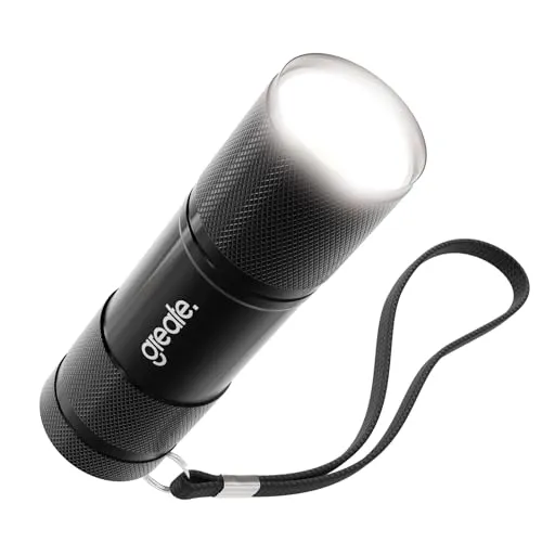 greate LED Taschenlampe klein & hell für Handtasche inkl. Batterien - Aluminium Mini Taschenlampe batteriebetrieben mit 175 Lumen - Taschenlicht - Flashlight - LED Torch