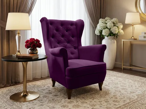 Beautysofa Ohrensessel FALCO Chesterfield – Komfortabler Fernsehsessel - Stylischer Ohrensessel in verschiedenen Farben, gefertigt aus strapazierfähigem Samtstoff. Ideal für gemütliche Stunden im Wohnzimmer. Der bequeme Sitz und die hochwertige Verarbeitung sorgen für langanhaltenden Komfort.