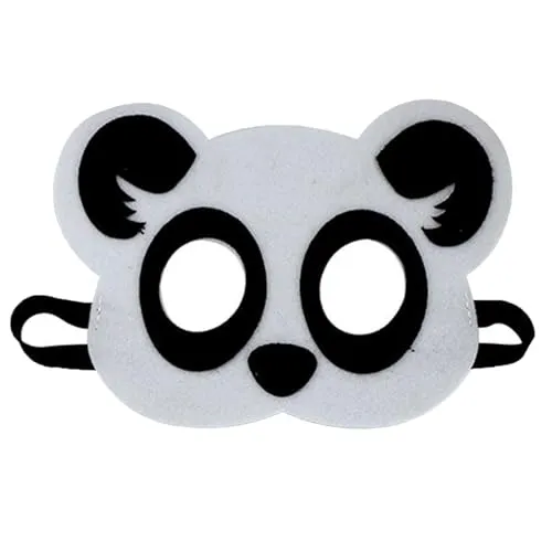 Jtnohx Filz Tiermasken, 10 Stück Halloween Maske für Kinder, Tier Kostüm für Geburtstag Party Supplies（Panda Masken）