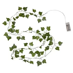Star Trading 729-84 LED-Lichterkette "Ivy" Efeublätter, Kunststoff, grün, 20 ww LED, 5x220 cm, Batterie, Timer, Vierfarb-Karton - Grün