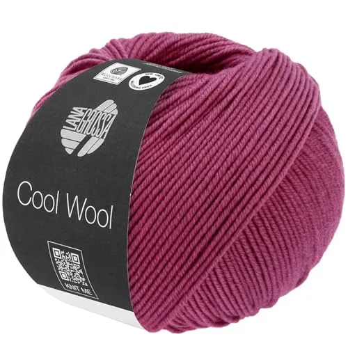 LANA GROSSA Cool Wool Uni | Extrafeine Merinowolle waschmaschinenfest und filzfrei | Handstrickgarn aus 100% Schurwolle (Merino extrafein) | 50g Wolle zum Stricken & Häkeln | 160m Garn FB 2111