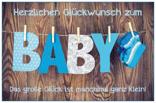 Geburt – Baby  - Glückwunschkarte im Format 11,5 x 17 cm mit Briefumschlag