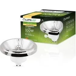 LUMILED LED-Leuchtmittel ES111 GU10 Fassung 230V 15W (Entspricht 100 Watt) Warmweiß 3000K 24° Silber 1521 lm Lampen Reflektor