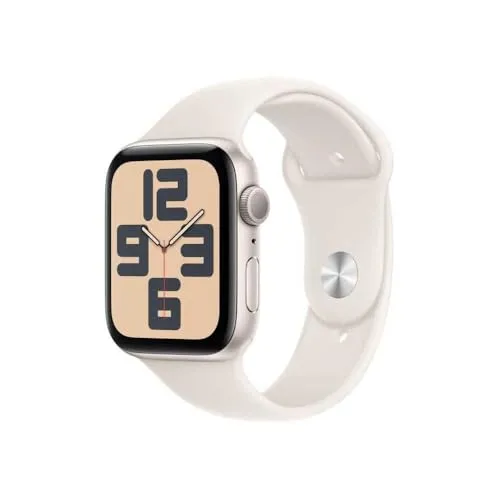 Apple Watch SE (2. Generation) GPS 44 mm - Fitness-Smartwatch in Polarstern mit Sturzerkennung und 3 Monaten Apple Fitness+ kostenlos