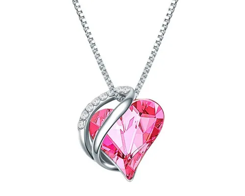 Rafaela Donata Silberkette mit Herz-Anhänger aus 925 Sterling Silber - Ketten ohne Anhänger, verziert mit Kristallen von Swarovski® und elegantem Herz-Anhänger für einen romantischen Look.