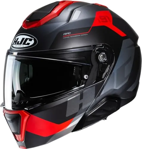 HJC i91 Carst MC1SF Integral- und Jethelm XXL - Motorradhelm mit klarem Visier und integrierter Sonnenblende, ideal für Komfort und Sicherheit, inklusive Pinlock Anti-Beschlag-Innenscheibe und vorbereitet für Smart HJC Bluetooth.