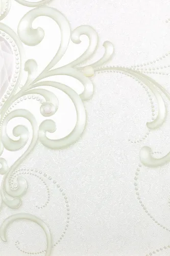 Vliestapete Harald Glööckler Diamant Ornament creme Metallic - Elegante Mustertapete aus Vlies mit edlem Ornamentdesign in Beige, ideal für stilvolle Wohnräume.