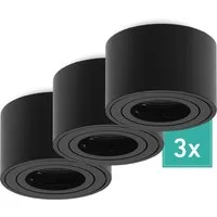 Oktaplex 3er Set Aufbauspot Aluminium Lile S für LED-Module Deckenspot Spotrahmen 230V Schwarz