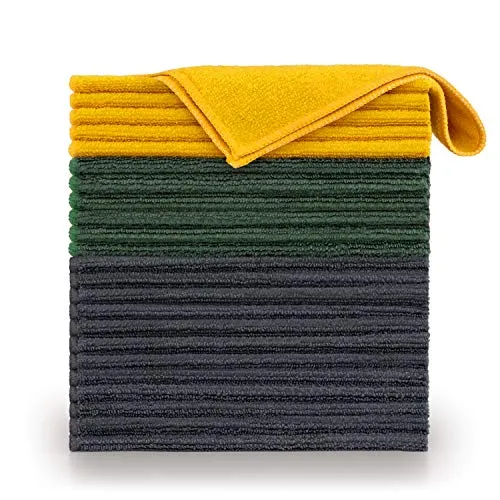Blumtal 24er Set Mikrofasertücher 30x40 - Vielseitige Reinigungstücher in gemischten Farben - Hochwertige Mikrofasertücher aus 90% Polyester und 10% Polyamid, ideal für streifenfreies Putzen. Waschbar bis 60°C und schnell trocknend – perfekt für Küche, Bad und Auto. Wiederverwendbar für nachhaltige Reinigung!