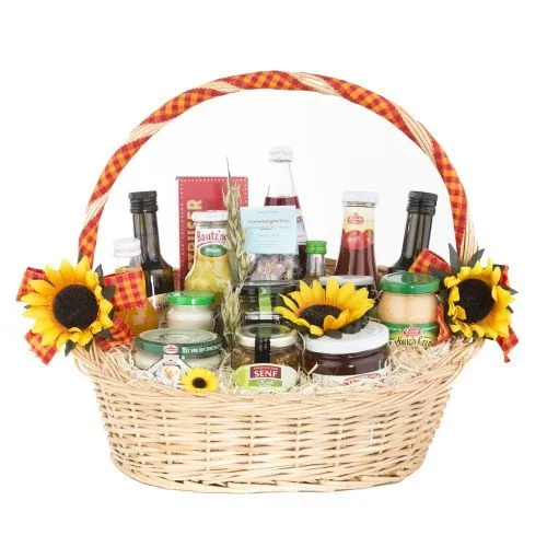 Geschenkkorb "Spreewälder Sommerkorb" - ohne Alkohol - Gourmet Box mit erlesenen Spezialitäten aus der Spreewaldregion, perfekt für unbeschwerte Genussmomente ohne Alkohol.