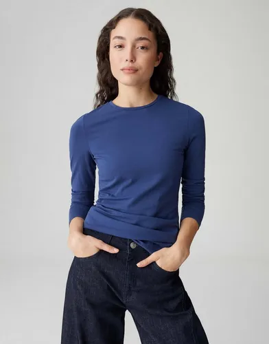 OPUS Langarmshirt SMILLA – Figurbetontes Jersey-Shirt mit weichem Griff - Dieses figurbetonte Langarmshirt aus hochwertigem Jersey bietet einen angenehmen Tragekomfort und bleibt formstabil. Ideal für den täglichen Einsatz und vielseitig kombinierbar.