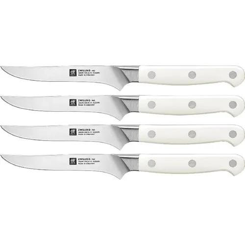 Zwilling Steakmesser-Set Pro le blanc 4-teilig - Hochwertiges Steakmesser-Set mit 4 messerscharfen Klingen, ideal für Grillabende und feine Dinner. Ergonomische Griffe sorgen für einen sicheren Halt in der Hand. Perfekt für Fleischliebhaber! Das ideale Küchenutensil! 