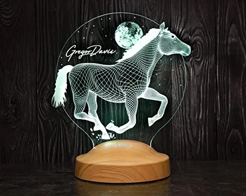 Personalisierte Geschenkelampe für Tierliebhaber - Stimmungslicht mit individueller Gravur von Delfin, Pferd, Elefant oder Hirsch – das perfekte Geschenk für Tierfreunde!