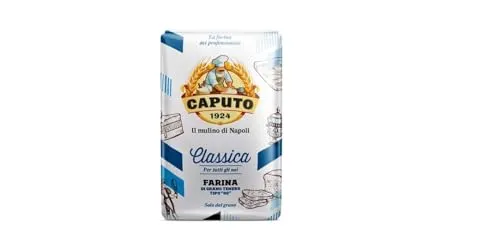 Caputo Farina Classica - 1kg Klassik Mehl - Mehl der Kategorie Typ 00, ideal für Brot und Pizzakruste. Höhere Wasseraufnahme sorgt für einen flauschigen Teig, perfekt für Backliebhaber.