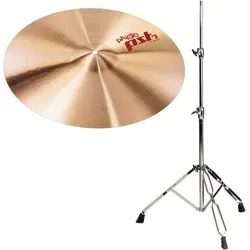 Paiste PST 7 18" Crash + Beckenständer Set - 18" Crash aus der PST7 Serie mit traditionellem Sound und Look. Hergestellt aus CuSn8 Bronze in der Schweiz. Das Set enthält einen stabilen Beckenständer für einfache Handhabung.