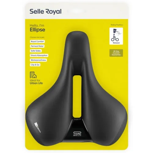 Selle Royal Ellipse Relaxed Unisex Sattel - Komfortsattel in Schwarz, ca. 639g leicht, ideal für entspanntes Fahren und lange Ausflüge.