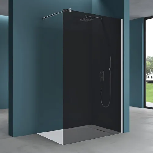 Mai & Mai Walk-In Dusche 110x200cm - Duschwand aus 10mm ESG-Sicherheitsglas - Moderne Duschabtrennung aus 10mm ESG-Sicherheitsglas mit NANO-Beschichtung, variabler Wandabstand von 70-120cm, einfache Montage für jedes Bad.