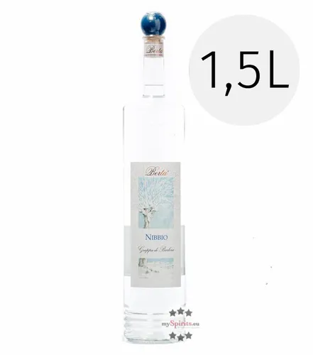 Berta Nibbio Grappa di Barbera 1,5 l - Grappa aus Barbera Trester, 1,5 Liter Magnumflasche für puren Genuss – ideal für besondere Anlässe oder als Geschenk.