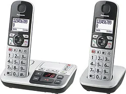 Panasonic KX-TGE522GS DECT Seniorentelefon - Großtastentelefon mit Notruftaste, extra laut und sicher für Senioren, inkl. 2 Mobilteilen