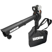 WORX WG583E.9 Akku-Laubbläser 40V - 2-in-1 Laubsauger mit 35L Fangsack - Laubgeräte mit 3-in-1-Funktion: Bläser, Sauger und Mulcher für effiziente Gartenarbeit. Der bürstenlose Motor sorgt für hohe Leistung und lange Lebensdauer.