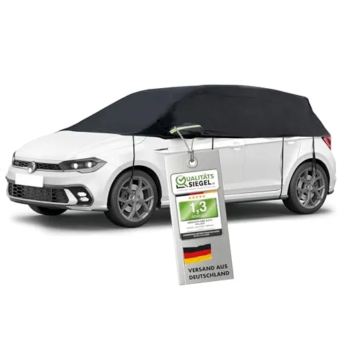 WALSER Autoplane All Weather Basic halb M - Auto-Schutzhüllen für optimalen Wetterschutz, wasserdicht und aus hochwertigem PEVA, einfache Montage mit Gummibändern für sicheren Halt.