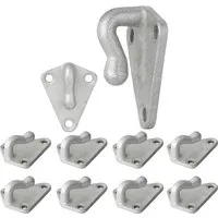 TRAILERKRAFT Dreiloch Planenhaken PlusPro Netzhaken Für Anhängerplane Spannhaken Dreilochhaken Bordwand Metall 10 Stk.