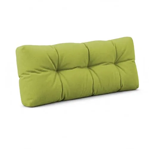 POKAR Palettenkissen Palletenauflagen Palettenpolster Palettensofa Palettenmöbel Schaumflocken Kissen für Europaletten Sitzkissen 120x40, Limette