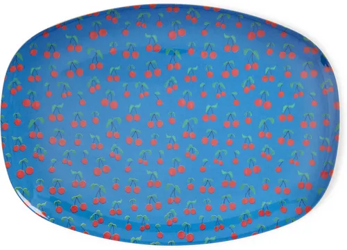 Rice by Rice Melamine Rectangular Plate With Cherry Love Print 0, Größe Standard