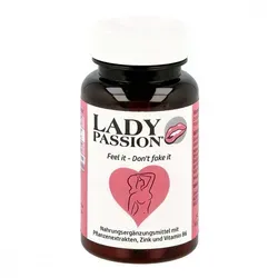 Lady Passion Libido mit Ashwagandha, Maca & Ginseng Kapseln - Nahrungsergänzungsmittel zur Unterstützung der Libido, mit natürlichen Inhaltsstoffen wie Ashwagandha und Maca für mehr Vitalität und Wohlbefinden.