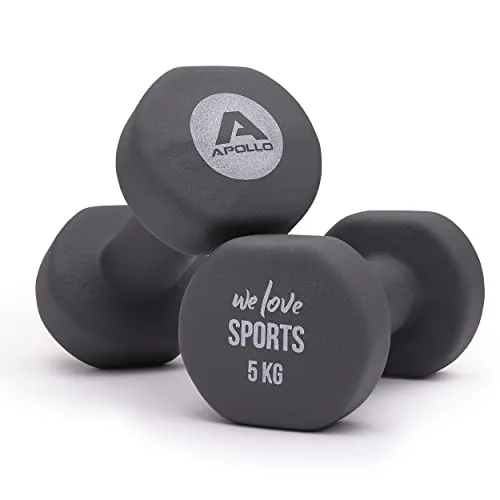 Apollo Hantel-Set 2 kg bis 10 kg - Rutschfest & Robust - Hantelset für effektives Krafttraining zuhause, aus hochwertigem Gusseisen mit langlebiger Neoprenbeschichtung, wasserabweisend und schweißresistent.