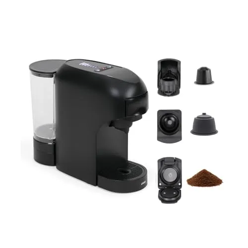 Livoo 4-in-1 Multi-Kapsel-Kaffeemaschine - Vielseitige Kaffeemaschine für NESCAFÉ Dolce Gusto, NESPRESSO Vertuo und Senseo. Genießen Sie Ihre Lieblingskaffeespezialitäten auf Knopfdruck und erleben Sie perfekten Kaffeegenuss.