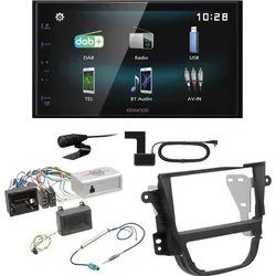 Kenwood DMX-125DAB Einbauset für Opel Mokka A mit Bluetooth und DAB - Komplettes Einbauset für Opel Mokka A (2012-2016) mit Kenwood DMX-125DAB. Inklusive DAB-Antenne und Lenkradfernbedienung. Genießen Sie hochwertigen Sound und eine einfache Bedienung über Ihr Lenkrad.