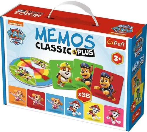Memos Classic Plus Paw Patrol - Gedächtnisspiel für Kinder ab 3 Jahren, fördert das Gedächtnis und die Wahrnehmungsfähigkeit mit 36 bunten Bildern