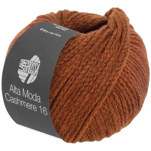 LANA GROSSA Alta Moda Cashmere 16 | Feinste 16 Mikron Merinowolle mit Kaschmiranteil | Handstrickgarn aus 78% Schurwolle (Merino) 12% Kaschmir & 10% Polyamid (Nylon) | 50g zum Stricken | 110m Garn 64