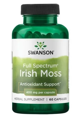 Swanson Premium Vollspektrum Irish Moss 400 mg - 60 Kapseln - Nahrungsergänzungsmittel zur Unterstützung des Immunsystems, enthält hochwertiges irisches Moos mit Carrageenan für optimale Gesundheit.