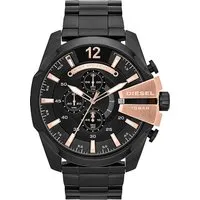Diesel Herrenuhr Mega Chief DZ4309 - Armbanduhren für Herren mit 51 mm schwarzem Edelstahlgehäuse, Chronographenwerk und wasserdicht bis 100 m – ideal für Sport und Alltag.