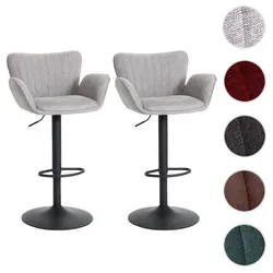 2er-Set Barhocker HWC-M67 - Drehbar und höhenverstellbar - Barmöbel mit eleganten Armlehnen, 360° Drehfunktion und stufenloser Höhenverstellbarkeit für optimalen Sitzkomfort. Ideal für Bars und Tresen!